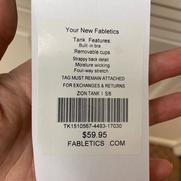 Fabletics Zion Tank with Built in Bra Small/6 BRAND NEW - Picture 5 of 10